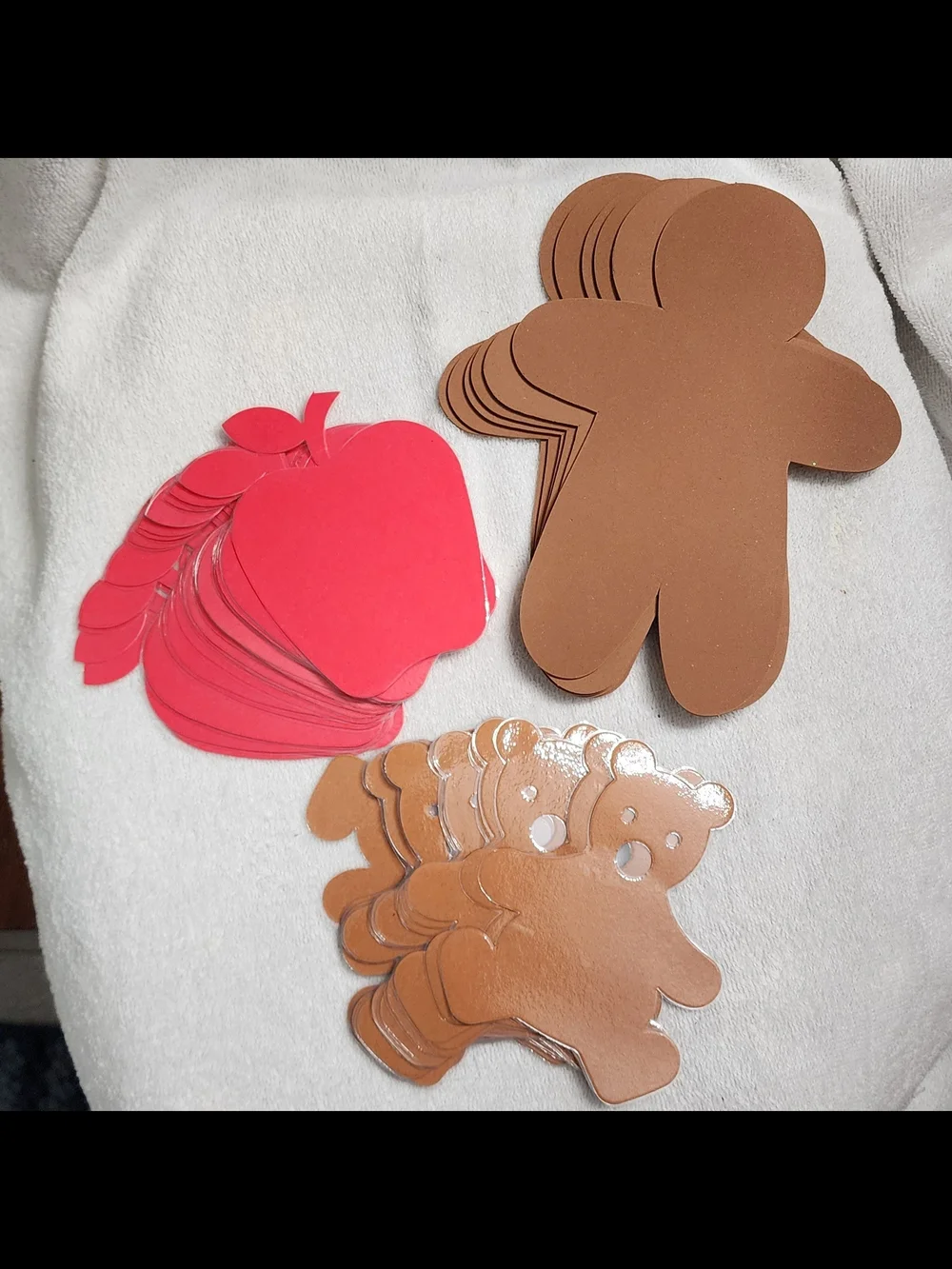 Brown Teddy Bear, Gingerbread & Red Apple Party Cutouts - Educational (26-026)